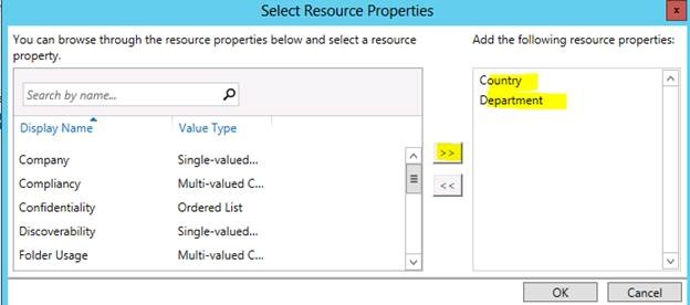 Properties resources. Microsoft Dynamic access Control.